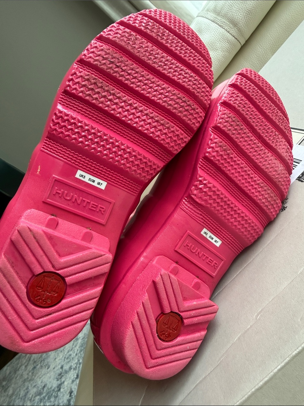 Hunter Tall Gloss Rain Boots in Hot Pink - Picture 12 of 17